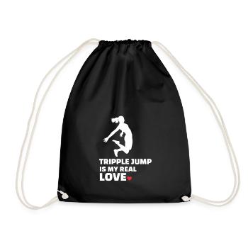 I love triple jump - Drawstring Bag - black - Front
