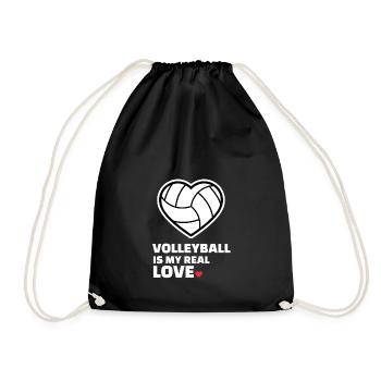 I love volleyball - Drawstring Bag - black - Front