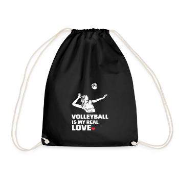 I love volleyball - Drawstring Bag - black - Front
