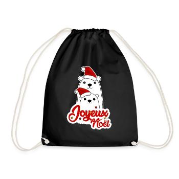 Joyeux Noel Noël fêter noël - Sac de sport léger - noir - Devant