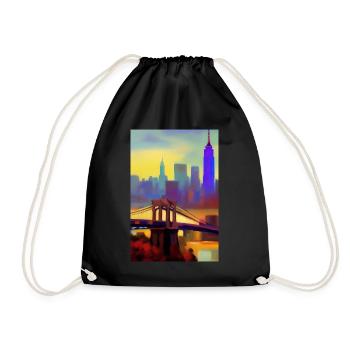 Horizon de la ville de New York - Sac de sport léger - noir - Devant