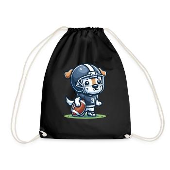 Chien mignon joueur de football américain - Sac de sport léger - noir - Devant