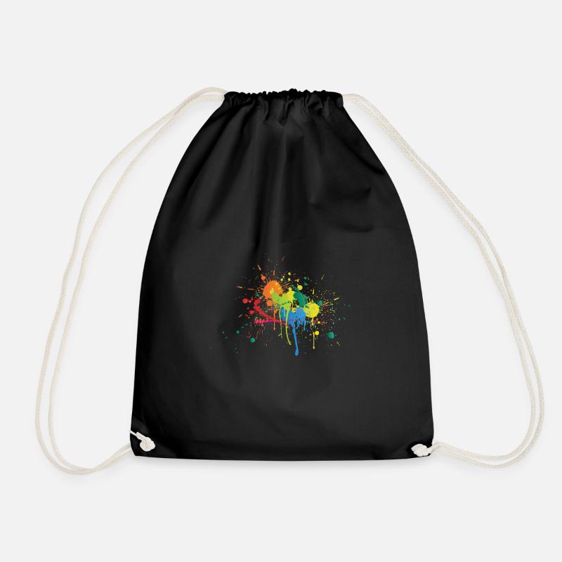 Farbverlauf Klecks Farbspritzer farbe Geschenk - Turnbeutel - Schwarz