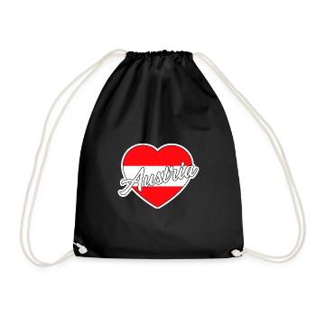 Austria - Drawstring Bag - black - Front