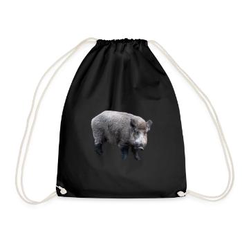 Wildschwein - Turnbeutel - Schwarz - Vorne