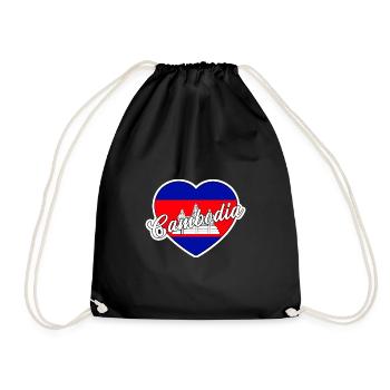 Cambodia - Drawstring Bag - black - Front