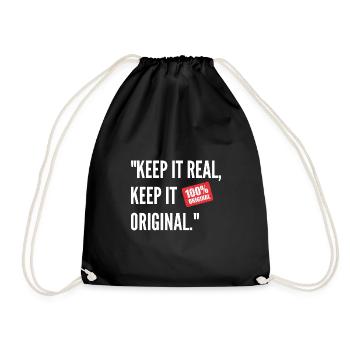 Wisdom Sayings Real and Simply Original - Drawstring Bag - black - Front