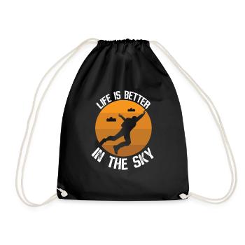 La vie est meilleure au paradis - Saut en parachute - Sac de sport léger - noir - Devant