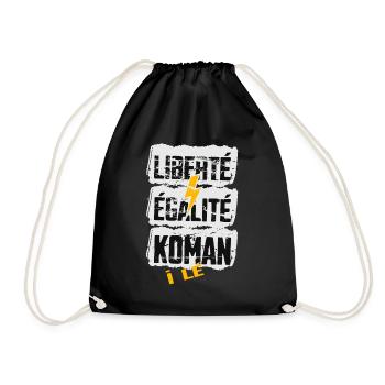 Liberté, Egalité, Koman i lé oté - Sac de sport léger - noir - Devant