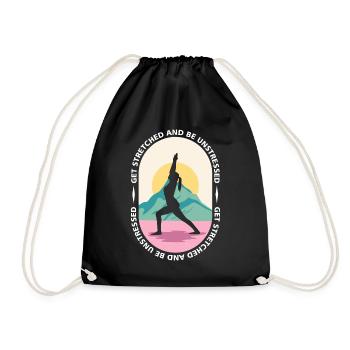 Yoga Sport Streching Natur Wellness Meditation - Turnbeutel - Schwarz - Vorne