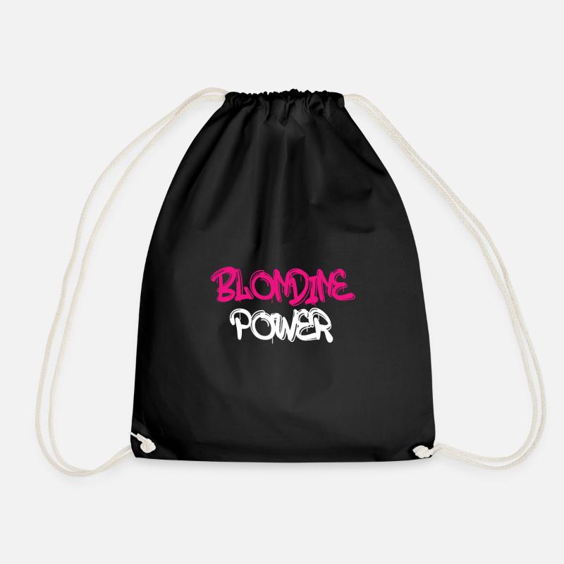 cool t-shirt design for blondes - Drawstring Bag - black