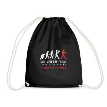 Firefighter's Proud Firemen Gift - Drawstring Bag - black - Front