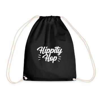 Hippity Hop Rabbit Animal Lover Easter - Drawstring Bag - black - Front