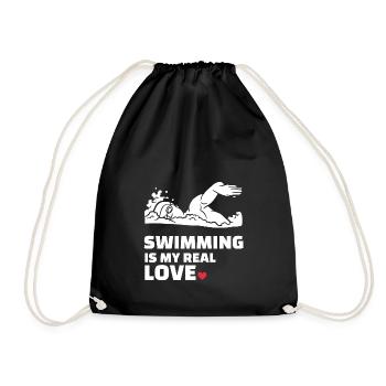 Ich Liebe Schwimmen - Turnbeutel - Schwarz - Vorne