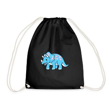 Trans Pride Triceratops - Drawstring Bag - black - Front
