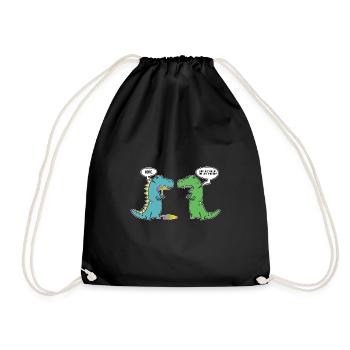The Last Unicorn Funny Dino Dinosaur - Drawstring Bag - black - Front