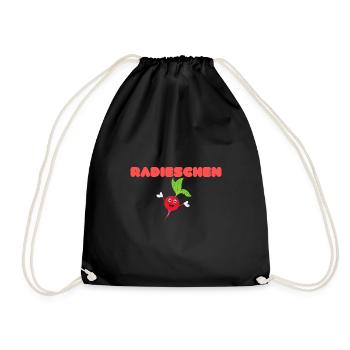Radieschen - Turnbeutel - Schwarz - Vorne