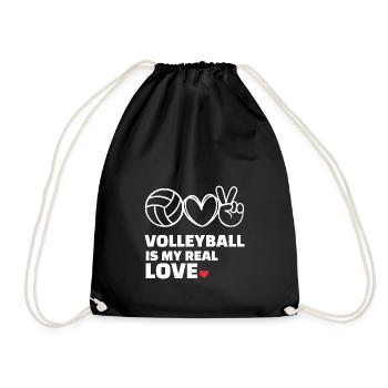 I love volleyball - Drawstring Bag - black - Front