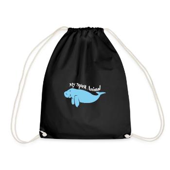 I love Dugongs Manatees my spirit - Drawstring Bag - black - Front
