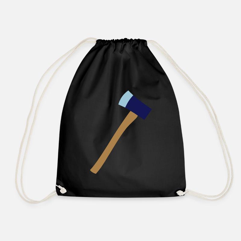 axe - Drawstring Bag - black