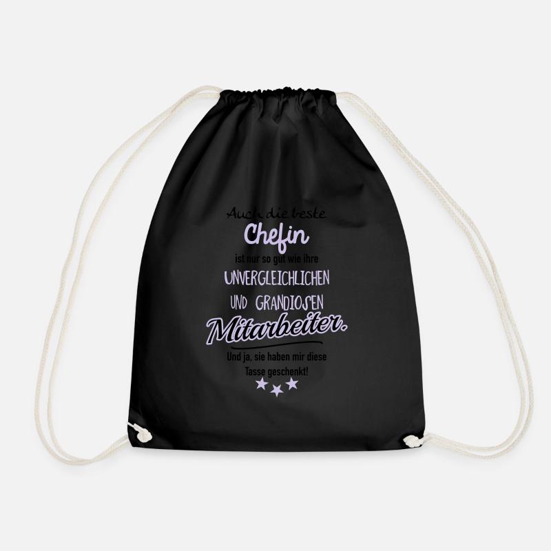Beste Chefin Tasse - Turnbeutel - Schwarz