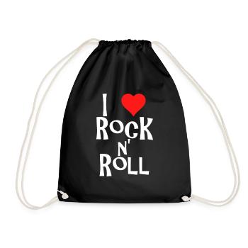 rock n' roll - Drawstring Bag - black - Front