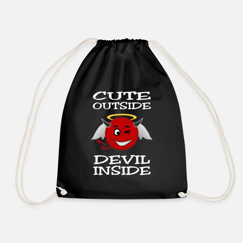 Cute Outside - Devil Inside - Turnbeutel - Schwarz