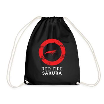 Idée de cadeau de crevette d'eau douce Sakura Red Fire - Sac de sport léger - noir - Devant