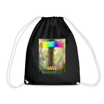 SAVE the Rainforest, save the rainforest - Drawstring Bag - black - Front