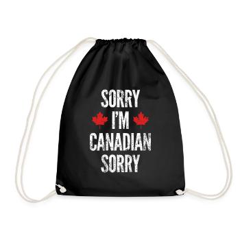 Sorry I'm Canadian Sorry - Turnbeutel - Schwarz - Vorne