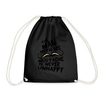 citation moustache man mustache unhappy - Sac de sport léger - noir - Devant