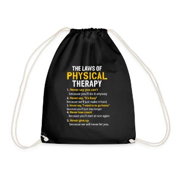 Physical Therapy T- shirts - Drawstring Bag - black - Front
