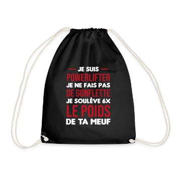 cadeau phrase drôle powerlifting mec solide - Sac de sport léger - noir - Devant