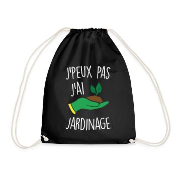 J'peux pas j'ai jardinage - Sac de sport léger - noir - Devant
