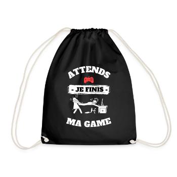 Attend je finis ma game - Sac de sport léger - noir - Devant