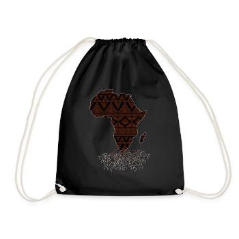 African roots, Africa Map, Black Pride - Drawstring Bag - black - Front