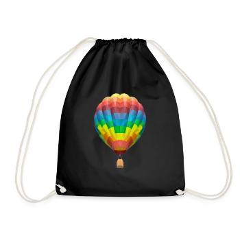 Balloon polygon Heißluftballon Geometrisch Desing - Turnbeutel - Schwarz - Vorne