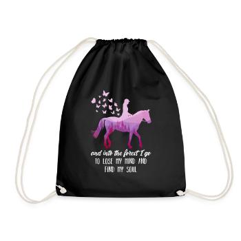 Chevaux cavaliers sort les amateurs de chevaux dames - Sac de sport léger - noir - Devant