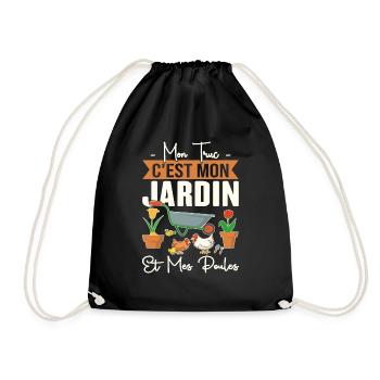 Mon Truc C'est Mon Jardin Et Mes Poules Cadeau - Sac de sport léger - noir - Devant