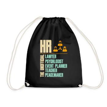 Funny Gift For HR Person | HR Manager Gift Idea - Drawstring Bag - black - Front