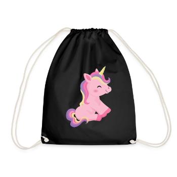 Einhorn - Turnbeutel - Schwarz - Vorne