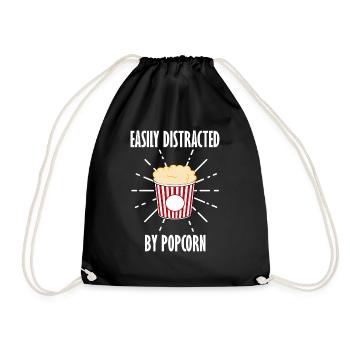 Popcorn Lustiges Sprichwort Filme anschauen Corn - Turnbeutel - Schwarz - Vorne