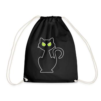 Wütende Katze - Turnbeutel - Schwarz - Vorne