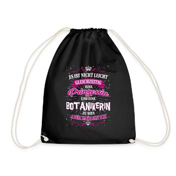 Botanikerin und Prinzessin T-Shirt - Turnbeutel - Schwarz - Vorne