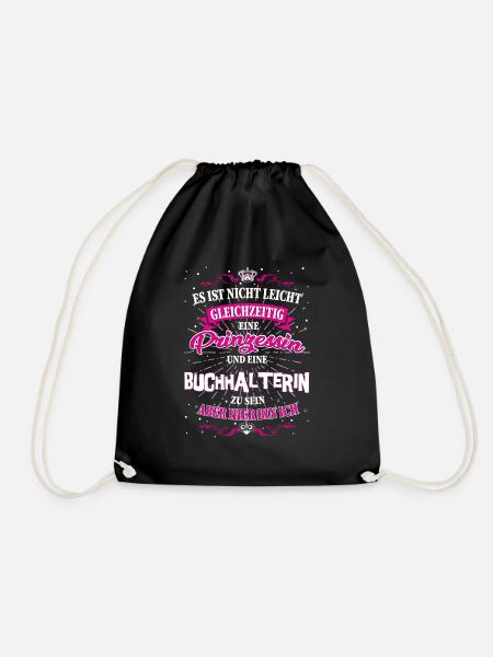 Buchhalterin und Prinzessin T-Shirt - Turnbeutel - Schwarz