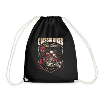 Classic Biker Cafe Racer - Drawstring Bag - black - Front