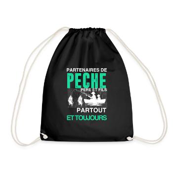 Père et fils T shirt 2875 3900px - Sac de sport léger - noir - Devant