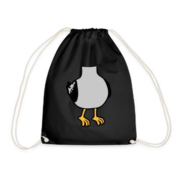 Seagull without head costume - Drawstring Bag - black - Front