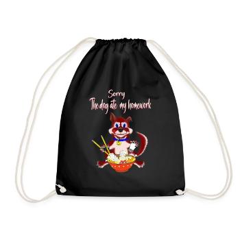 The dog ate my homework - Drawstring Bag - black - Front