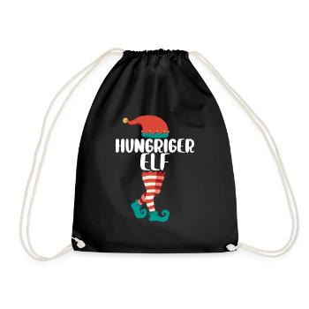 Weihnachts Elf Partnerlook Design Xmas Elfen - Turnbeutel - Schwarz - Vorne